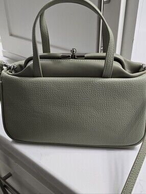 Sage Green Top-Handle Shoulder Bag